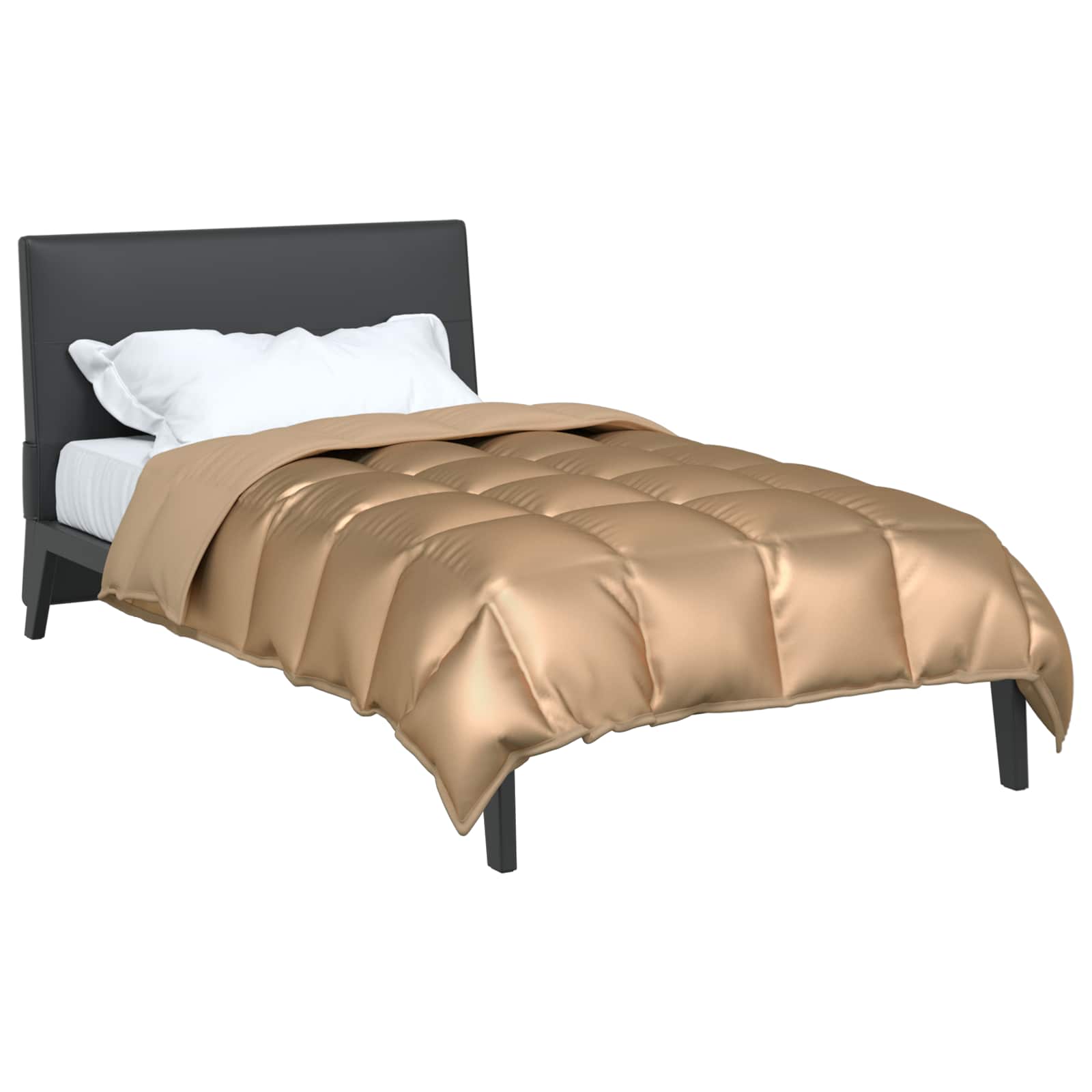 vidaXL Winter Dekbed Goud 200 x 135 cm Satijn en Microfiber