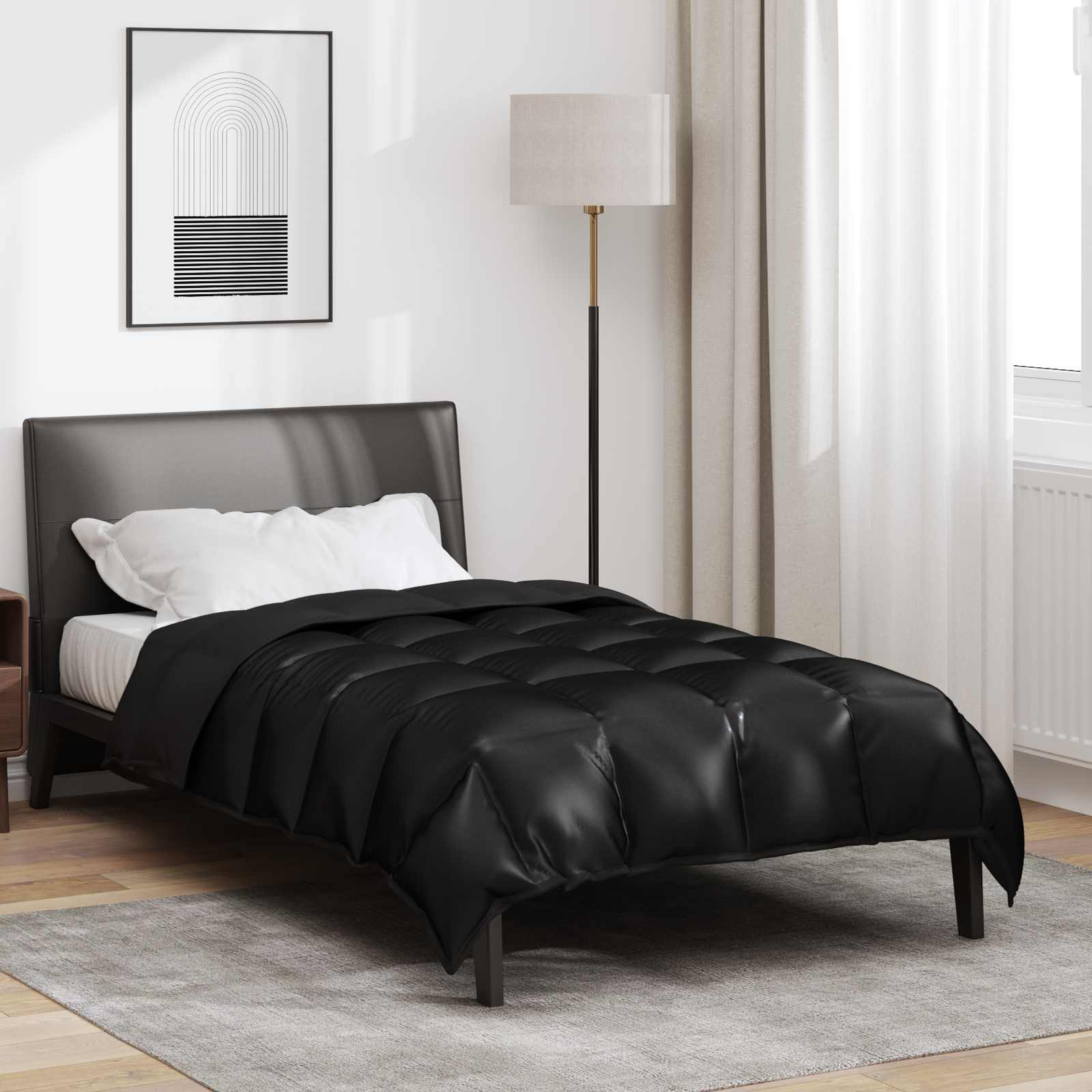 vidaXL Winter Dekbed Goud 200 x 135 cm Satijn en Microfiber