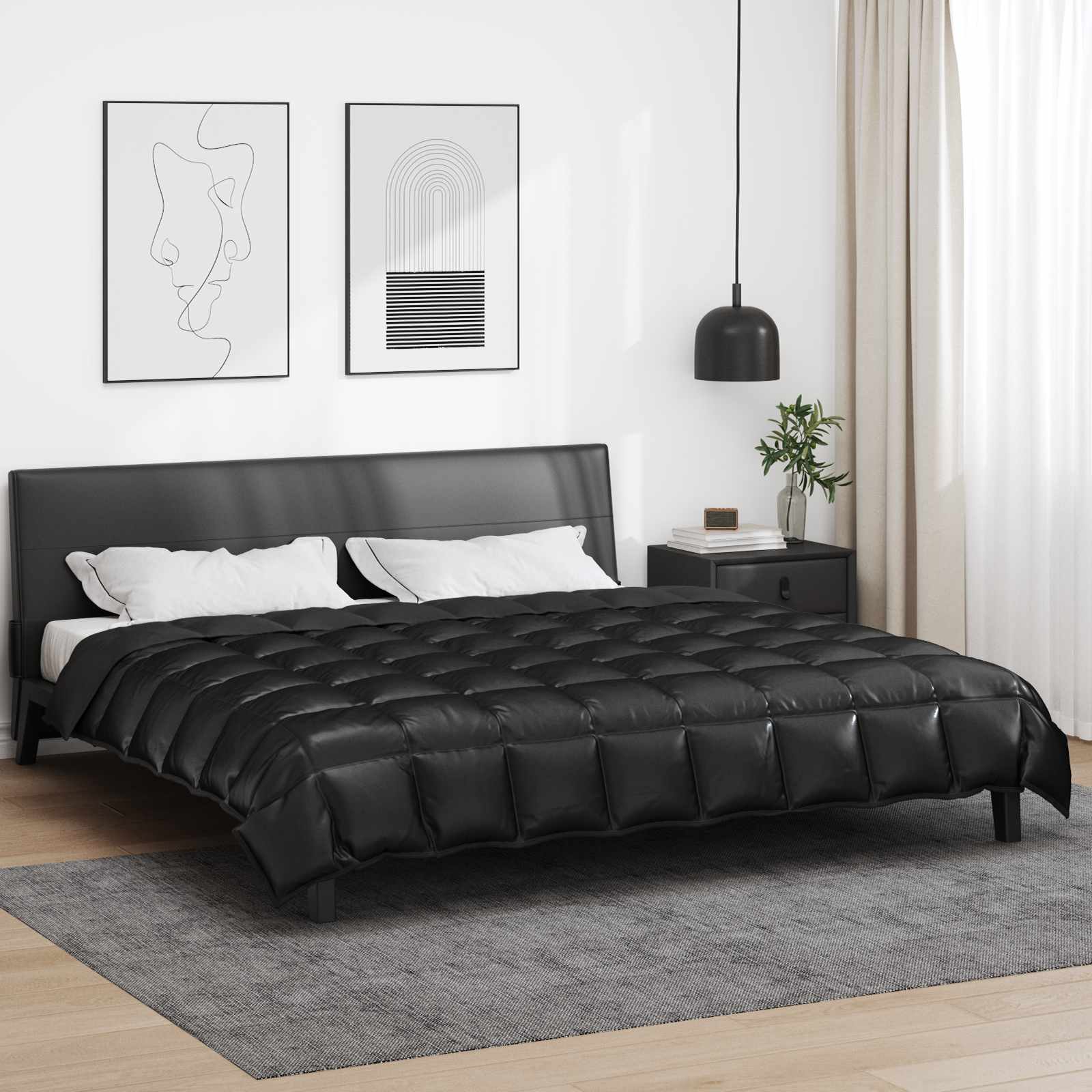 vidaXL Winter Dekbed Goud 200 x 135 cm Satijn en Microfiber