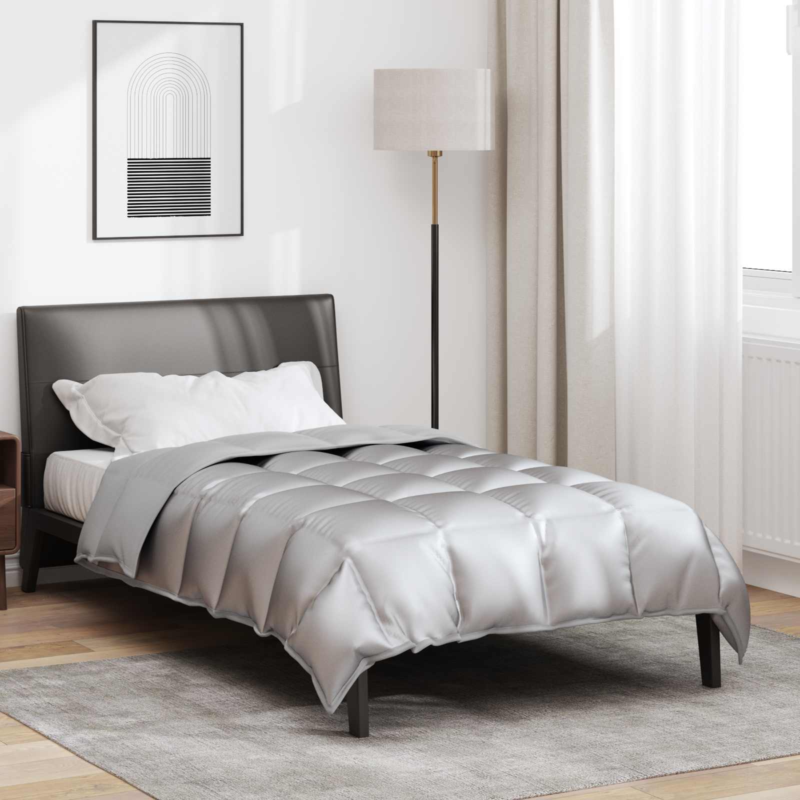 vidaXL Winter Dekbed Goud 200 x 135 cm Satijn en Microfiber