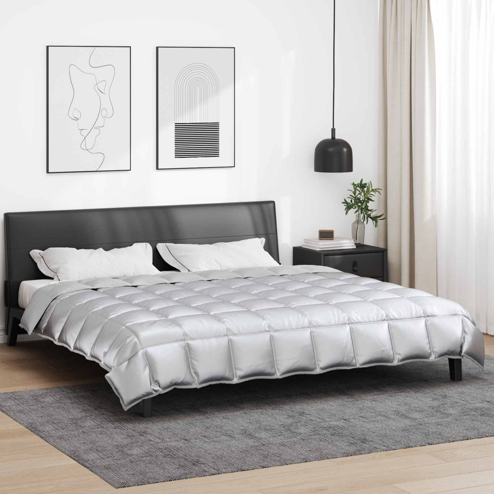vidaXL Winter Dekbed Goud 200 x 135 cm Satijn en Microfiber