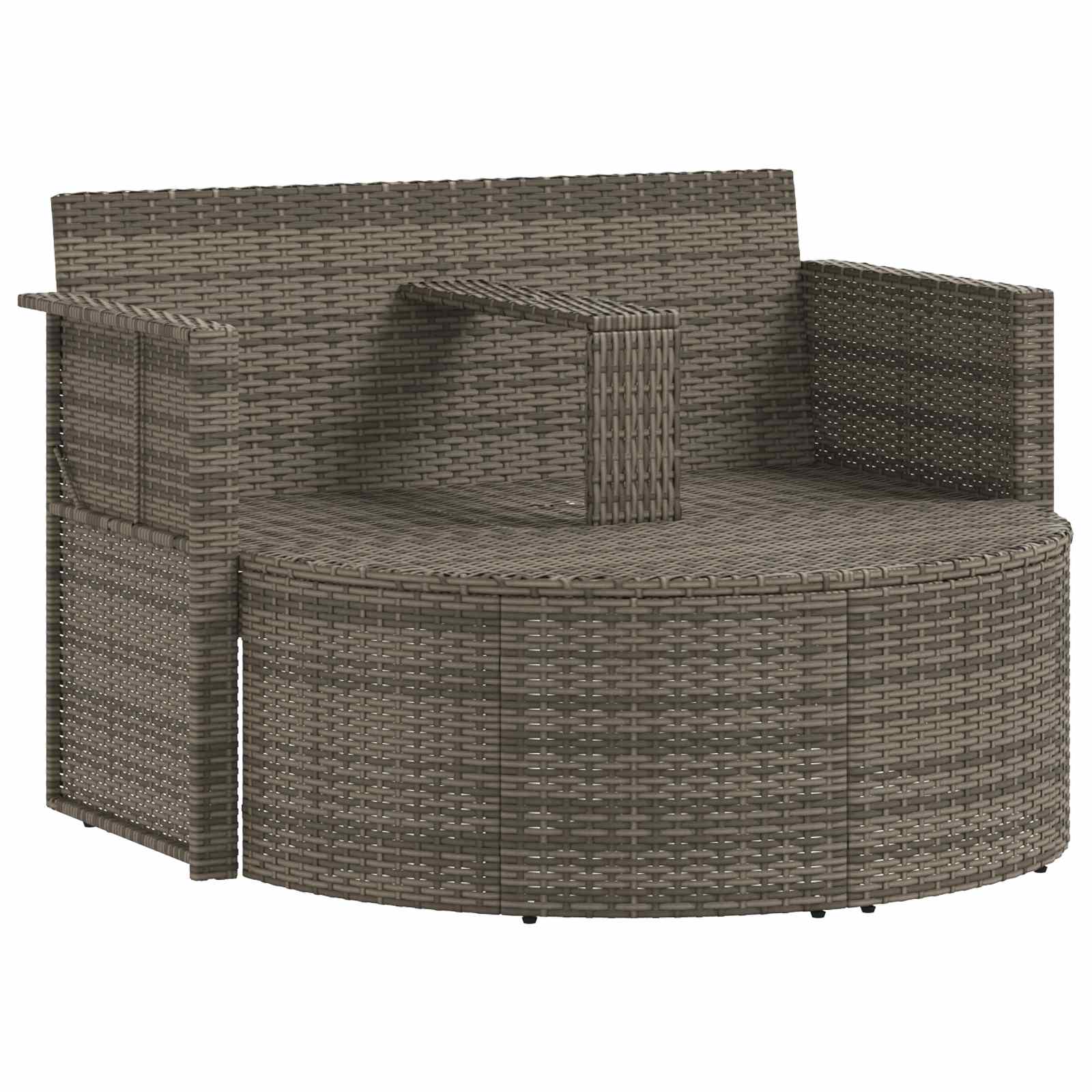 vidaXL Tuinbank met kussen 8 pcs Grijs en Marineblauw poly rattan