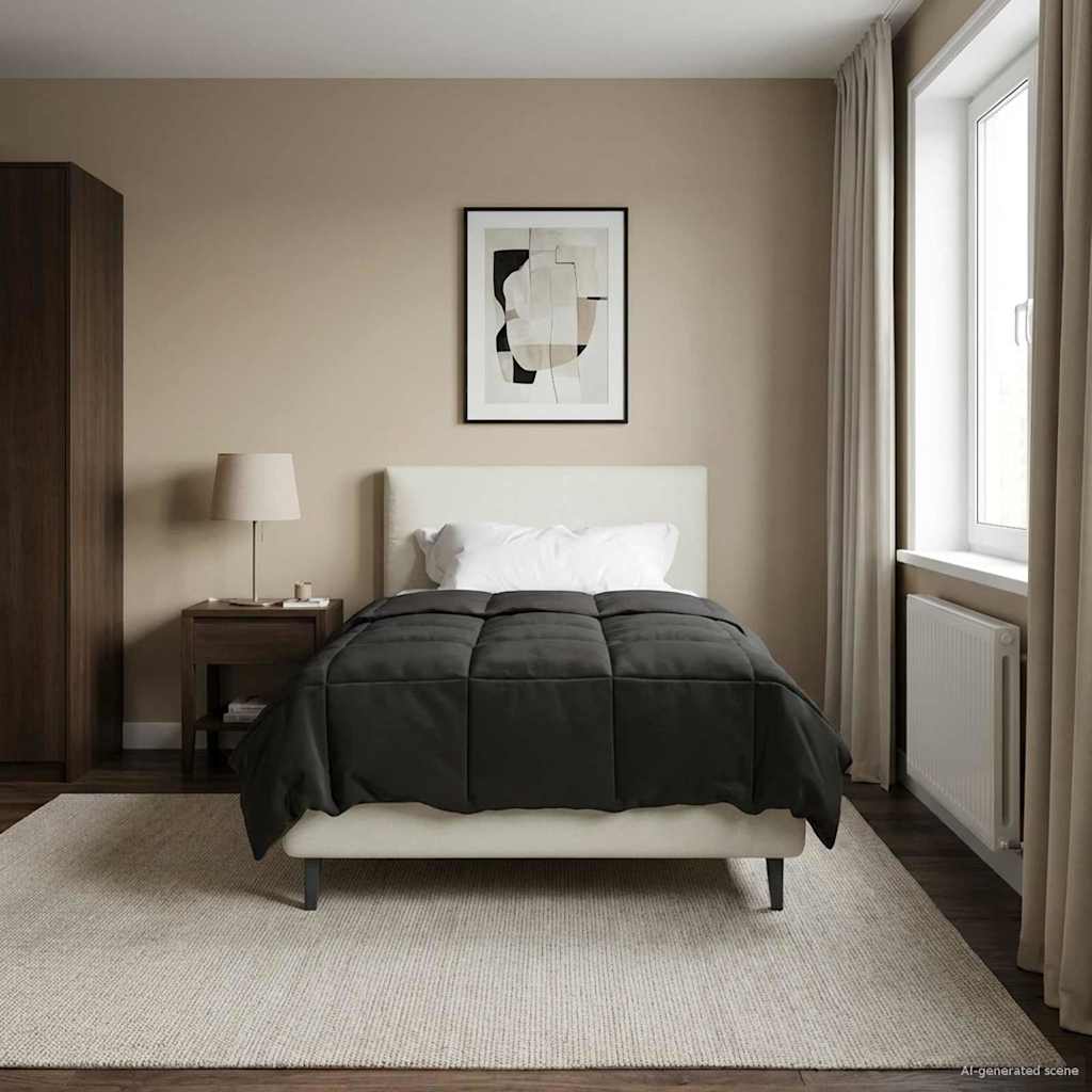 vidaXL Zomer Dekbed Gekwilt Lichtgrijs 200 x 200 cm Microfiber