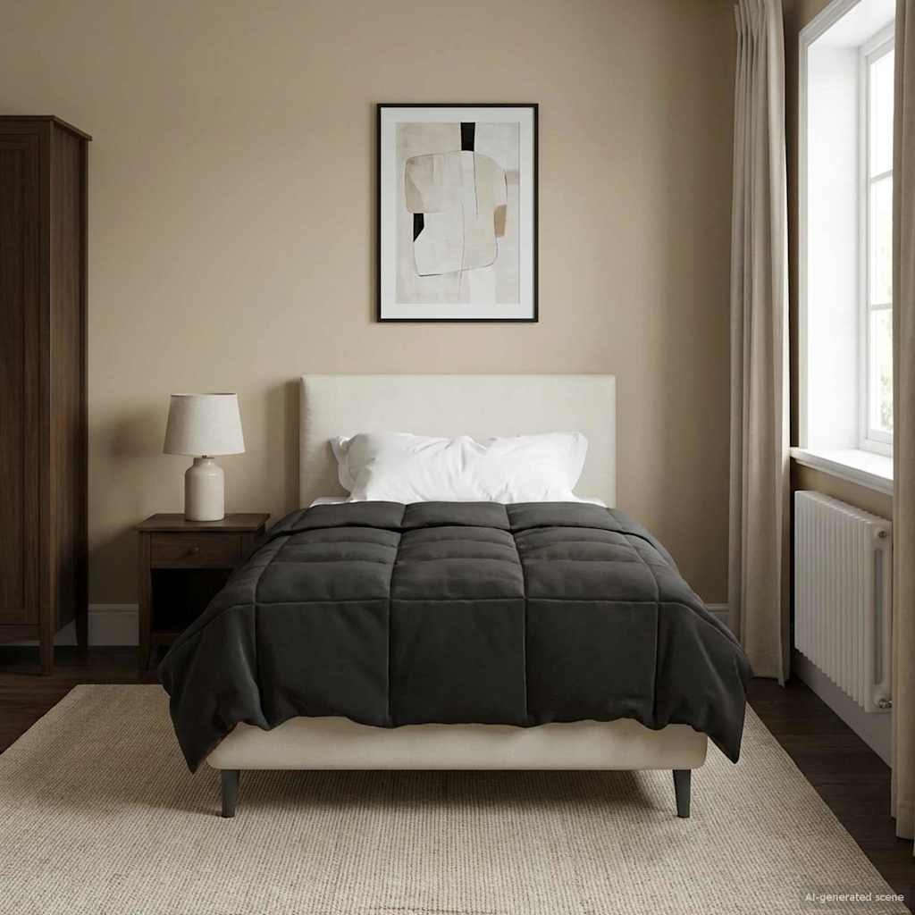 vidaXL Zomer Dekbed Gekwilt Lichtgrijs 200 x 200 cm Microfiber