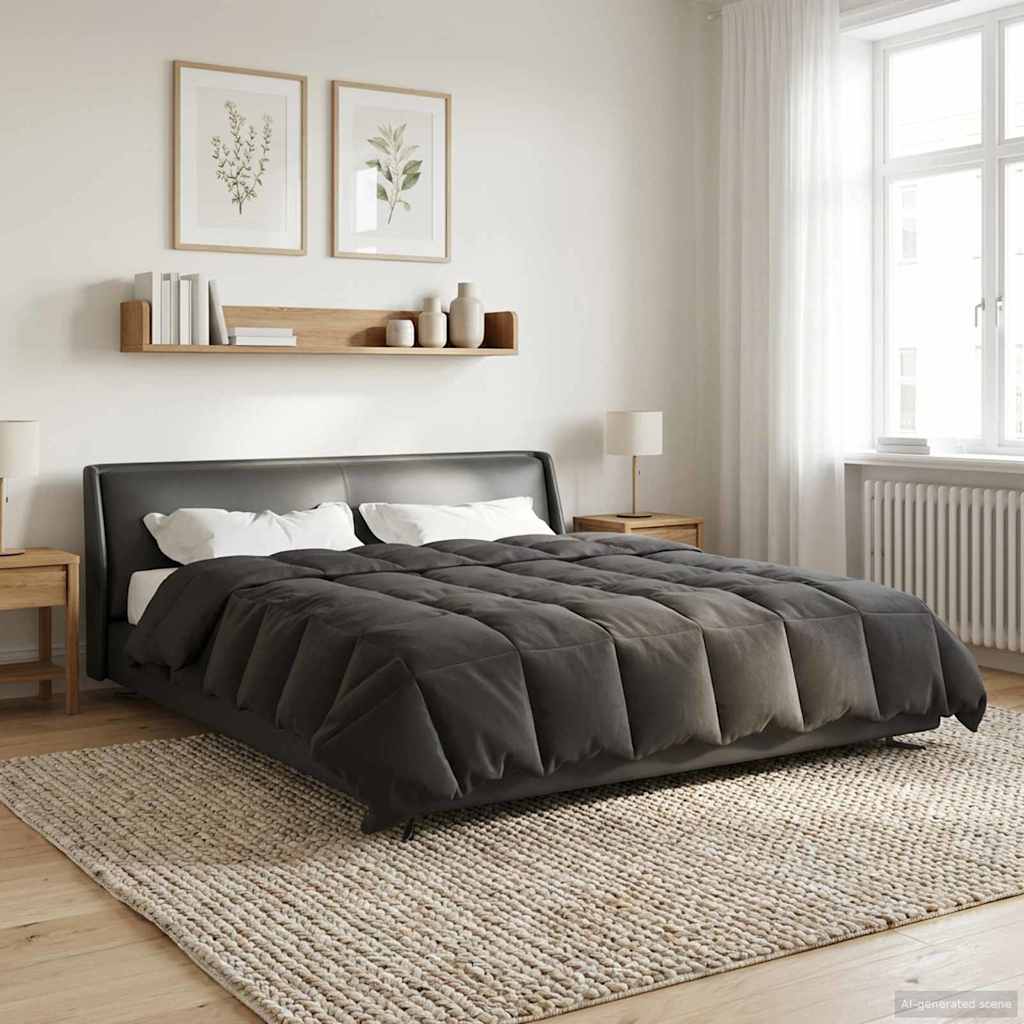 vidaXL Zomer Dekbed Gekwilt Lichtgrijs 200 x 200 cm Microfiber