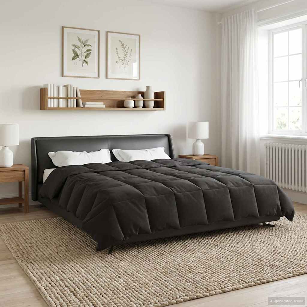 vidaXL Zomer Dekbed Gekwilt Lichtgrijs 200 x 200 cm Microfiber