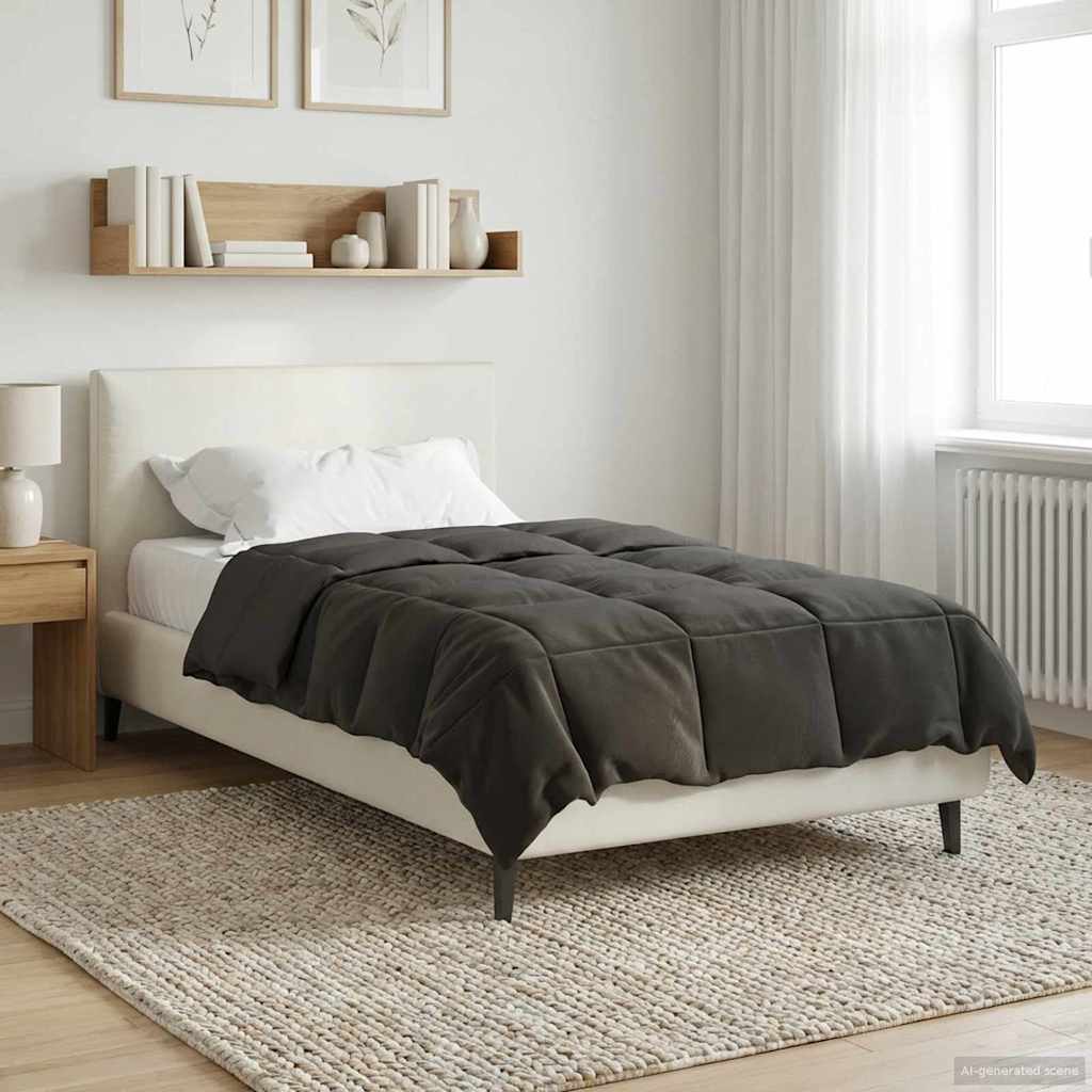 vidaXL Zomer Dekbed Gekwilt Lichtgrijs 200 x 200 cm Microfiber