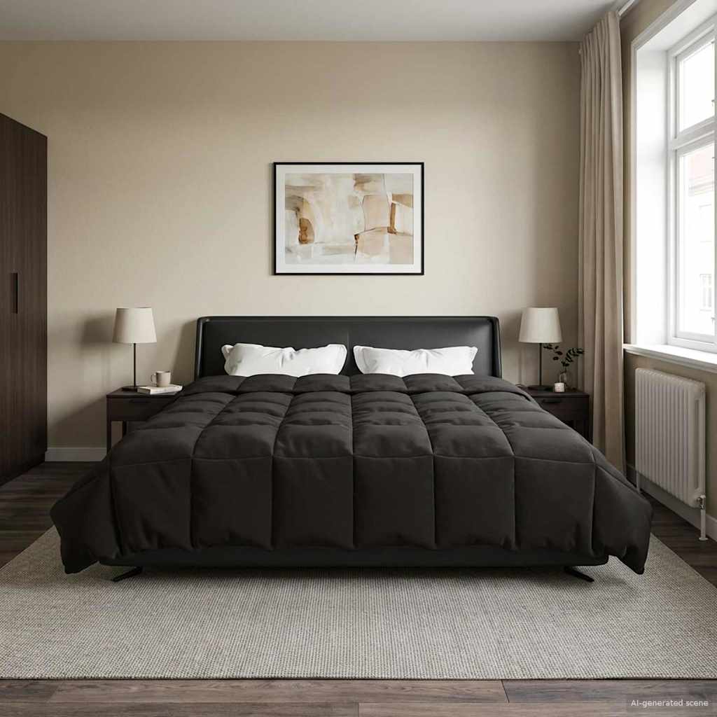 vidaXL Zomer Dekbed Gekwilt Lichtgrijs 200 x 200 cm Microfiber