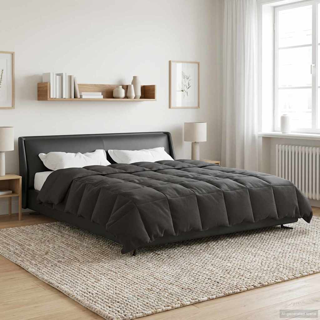 vidaXL Zomer Dekbed Gekwilt Lichtgrijs 200 x 200 cm Microfiber
