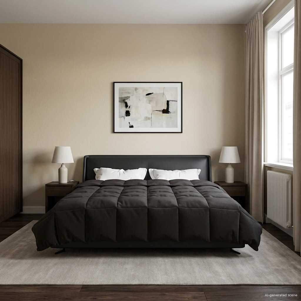 vidaXL Zomer Dekbed Gekwilt Lichtgrijs 200 x 200 cm Microfiber
