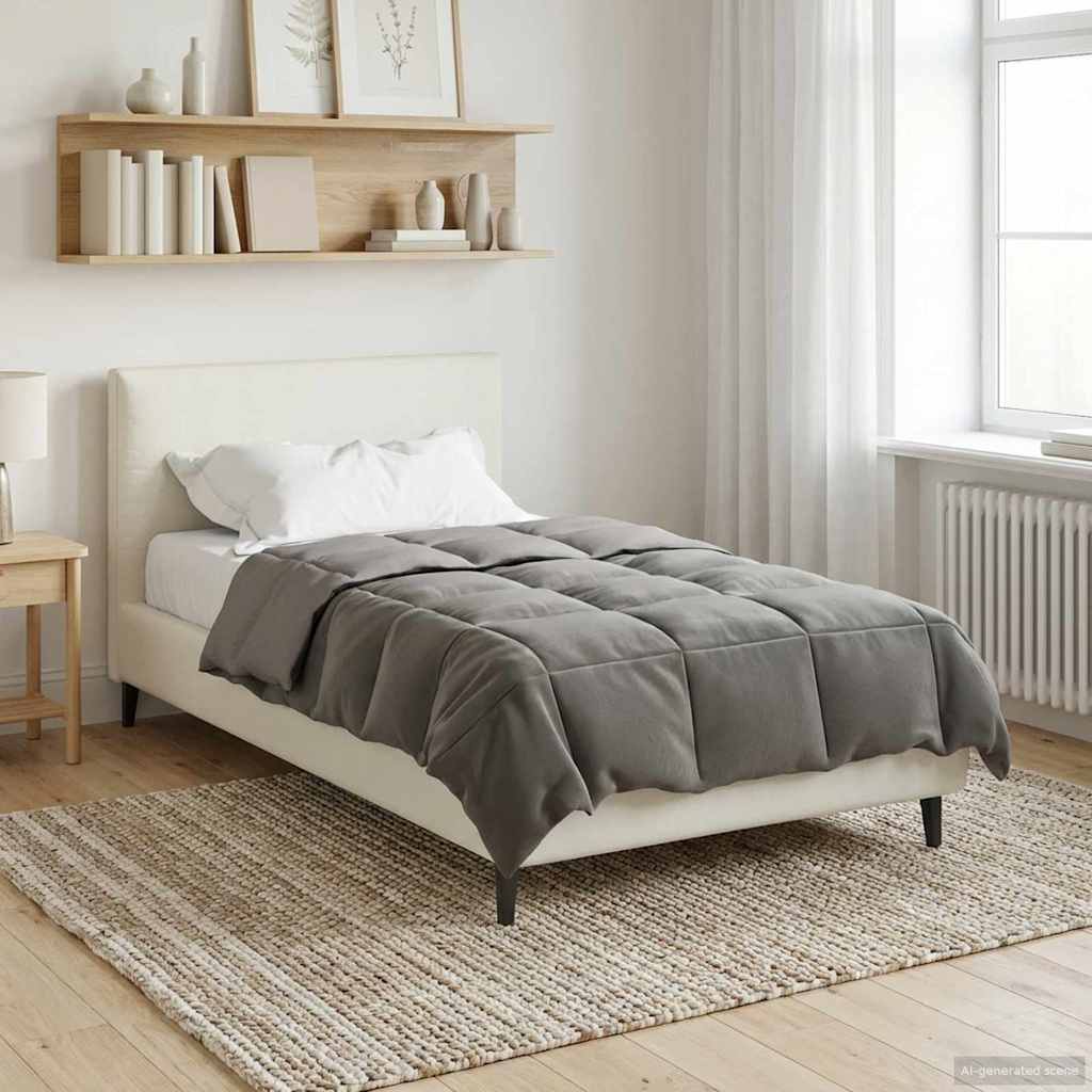 vidaXL Zomer Dekbed Gekwilt Lichtgrijs 200 x 200 cm Microfiber