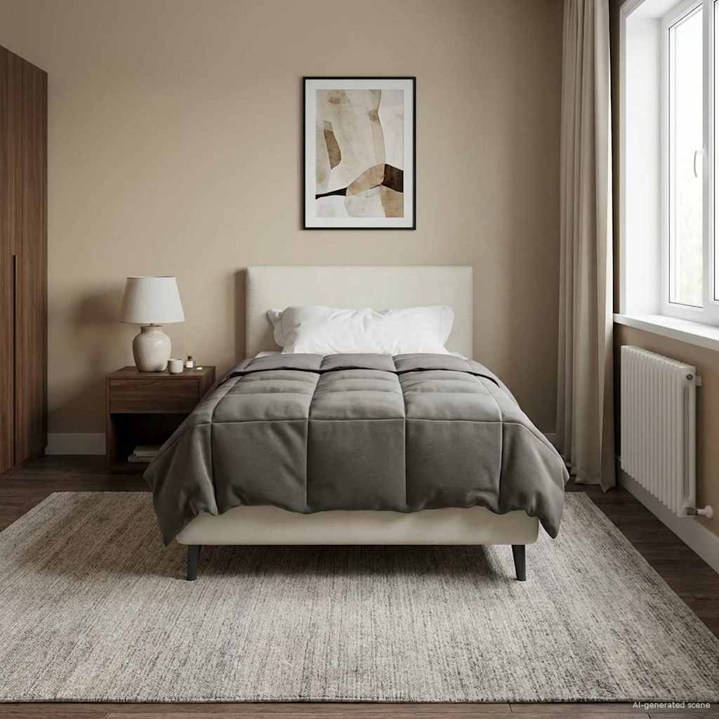 vidaXL Zomer Dekbed Gekwilt Lichtgrijs 200 x 200 cm Microfiber