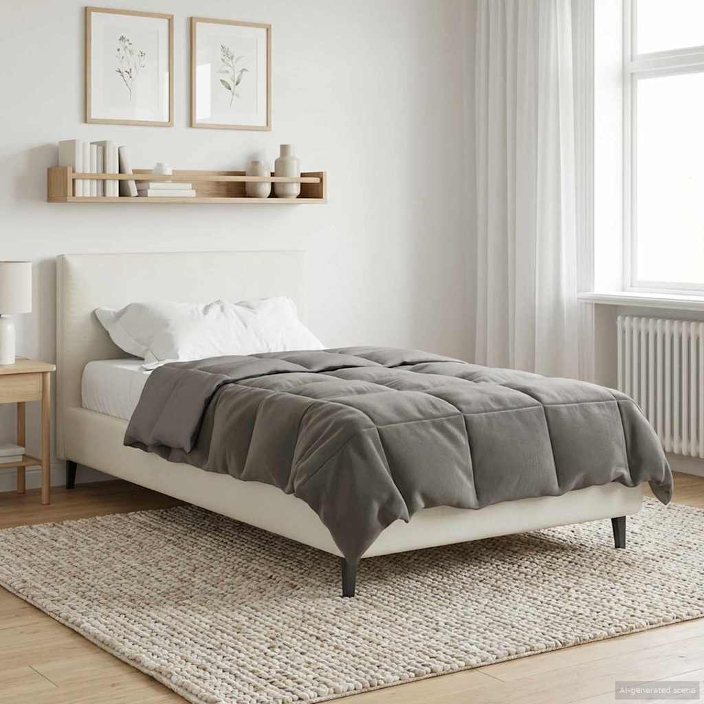vidaXL Zomer Dekbed Gekwilt Lichtgrijs 200 x 200 cm Microfiber
