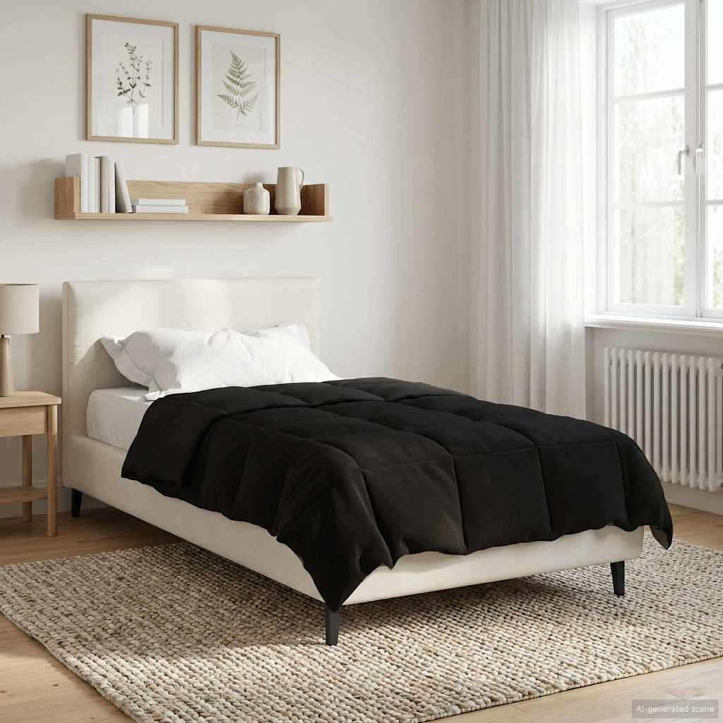 vidaXL Zomer Dekbed Gekwilt Lichtgrijs 200 x 200 cm Microfiber