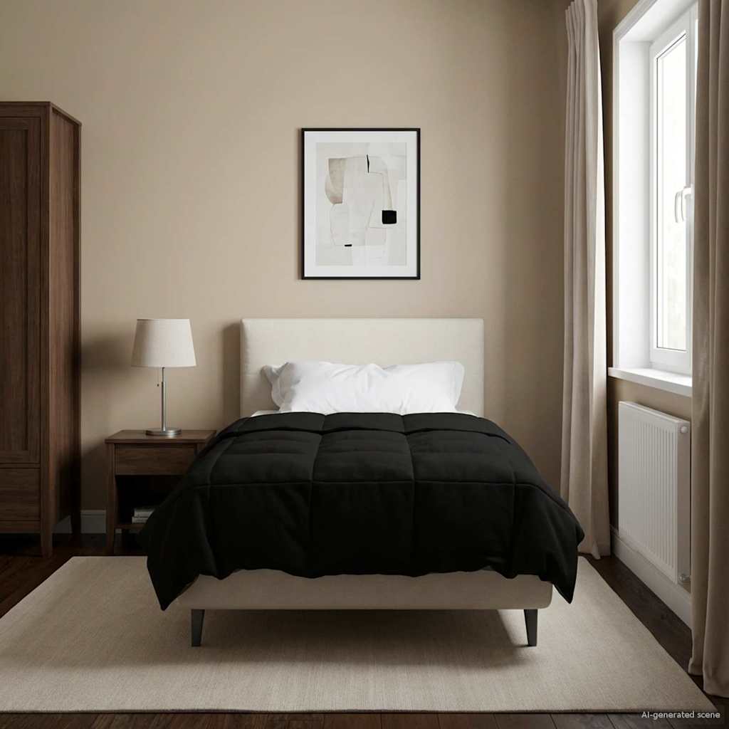 vidaXL Zomer Dekbed Gekwilt Lichtgrijs 200 x 200 cm Microfiber