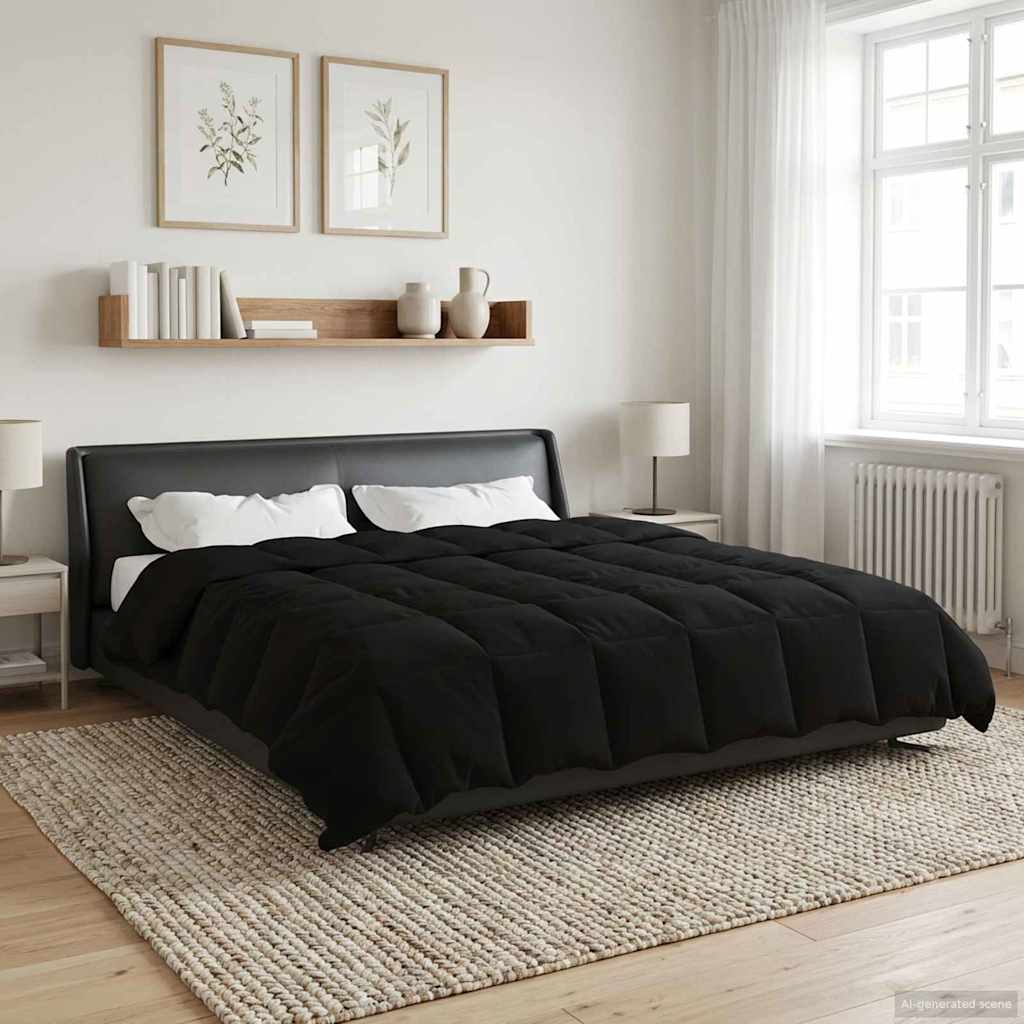 vidaXL Zomer Dekbed Gekwilt Lichtgrijs 200 x 200 cm Microfiber