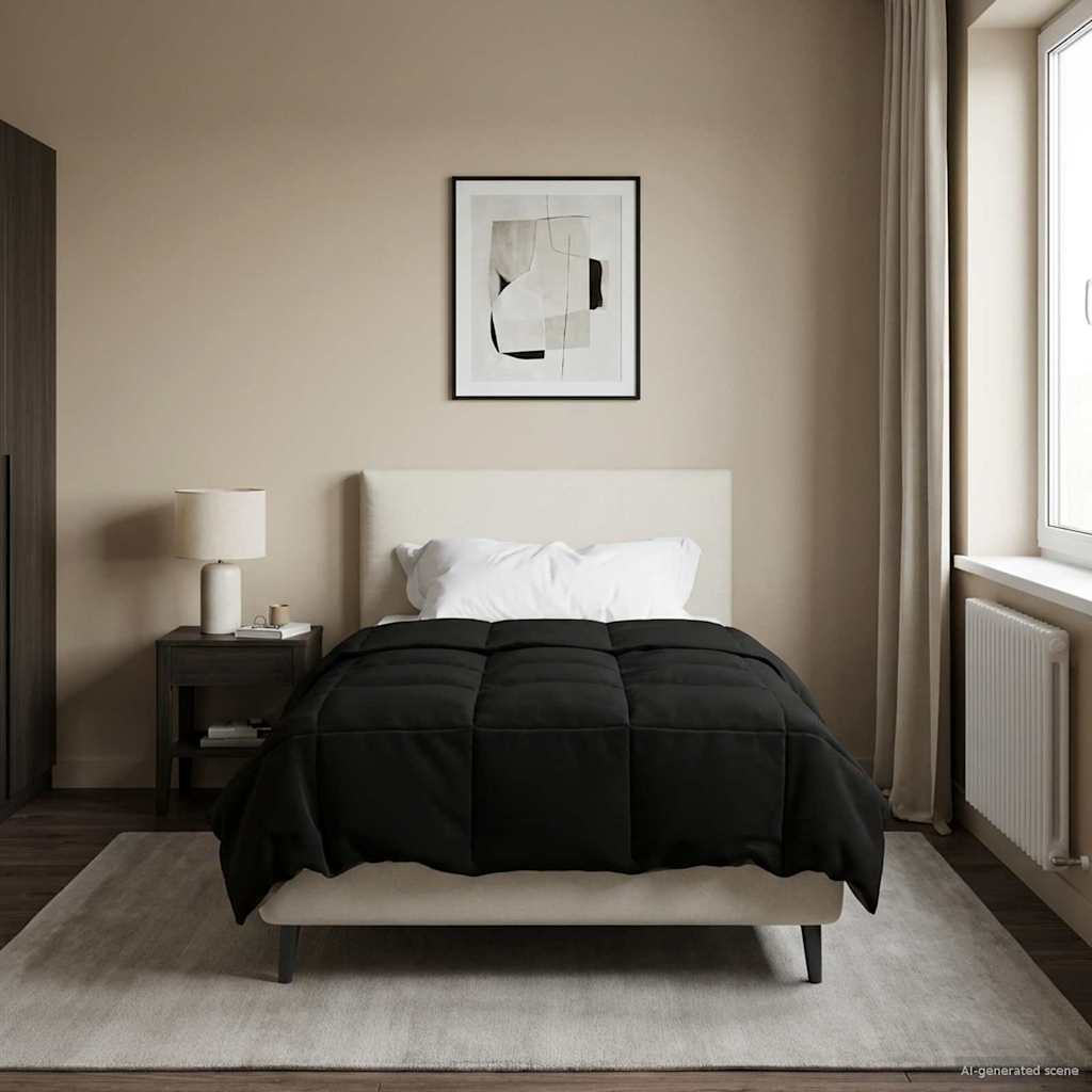 vidaXL Zomer Dekbed Gekwilt Lichtgrijs 200 x 200 cm Microfiber