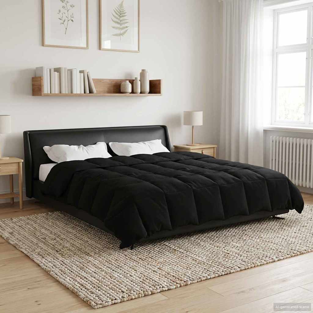 vidaXL Zomer Dekbed Gekwilt Lichtgrijs 200 x 200 cm Microfiber