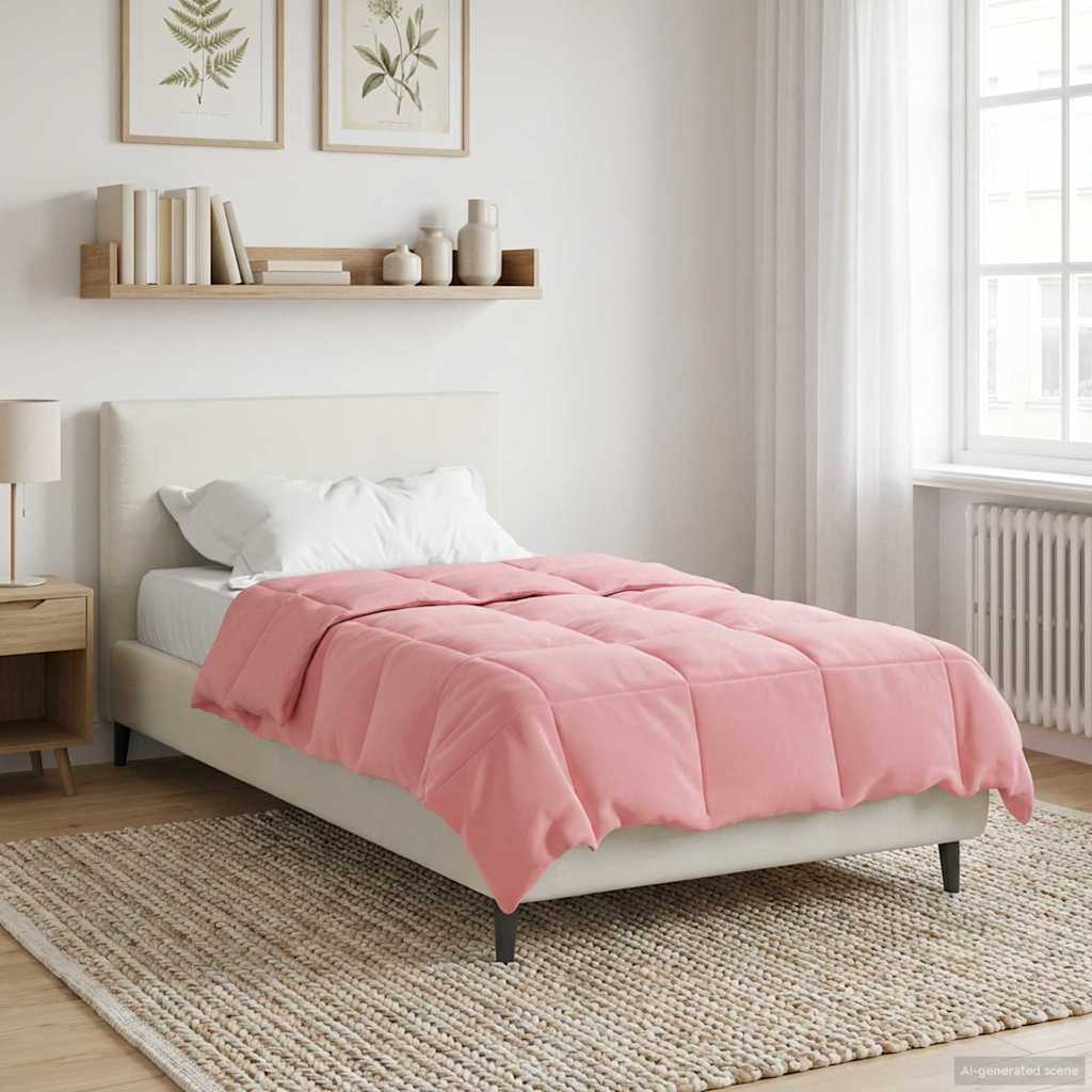 vidaXL Zomer Dekbed Gekwilt Lichtgrijs 200 x 200 cm Microfiber