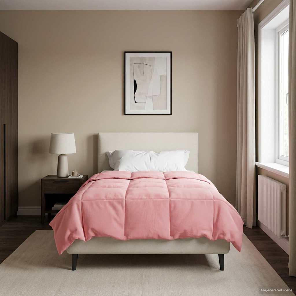 vidaXL Zomer Dekbed Gekwilt Lichtgrijs 200 x 200 cm Microfiber