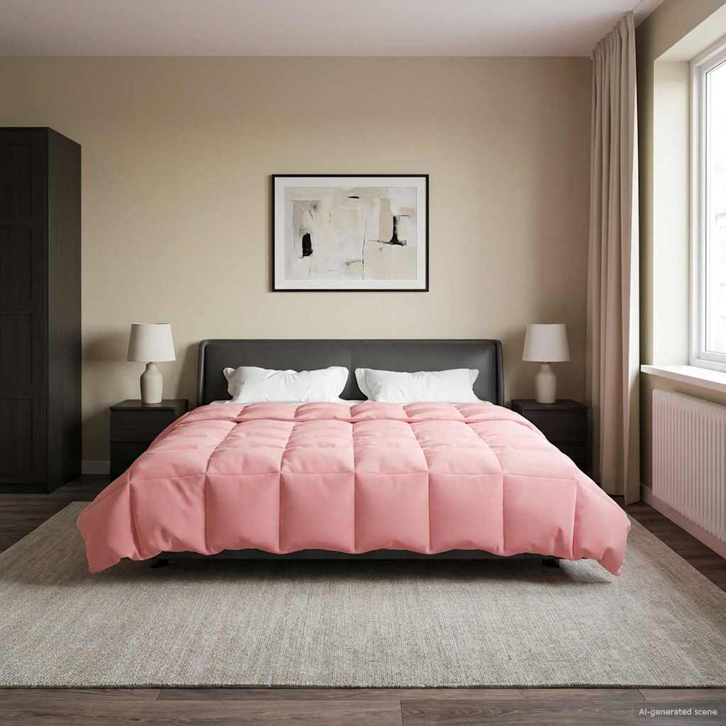 vidaXL Zomer Dekbed Gekwilt Lichtgrijs 200 x 200 cm Microfiber