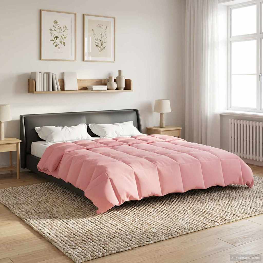 vidaXL Zomer Dekbed Gekwilt Lichtgrijs 200 x 200 cm Microfiber
