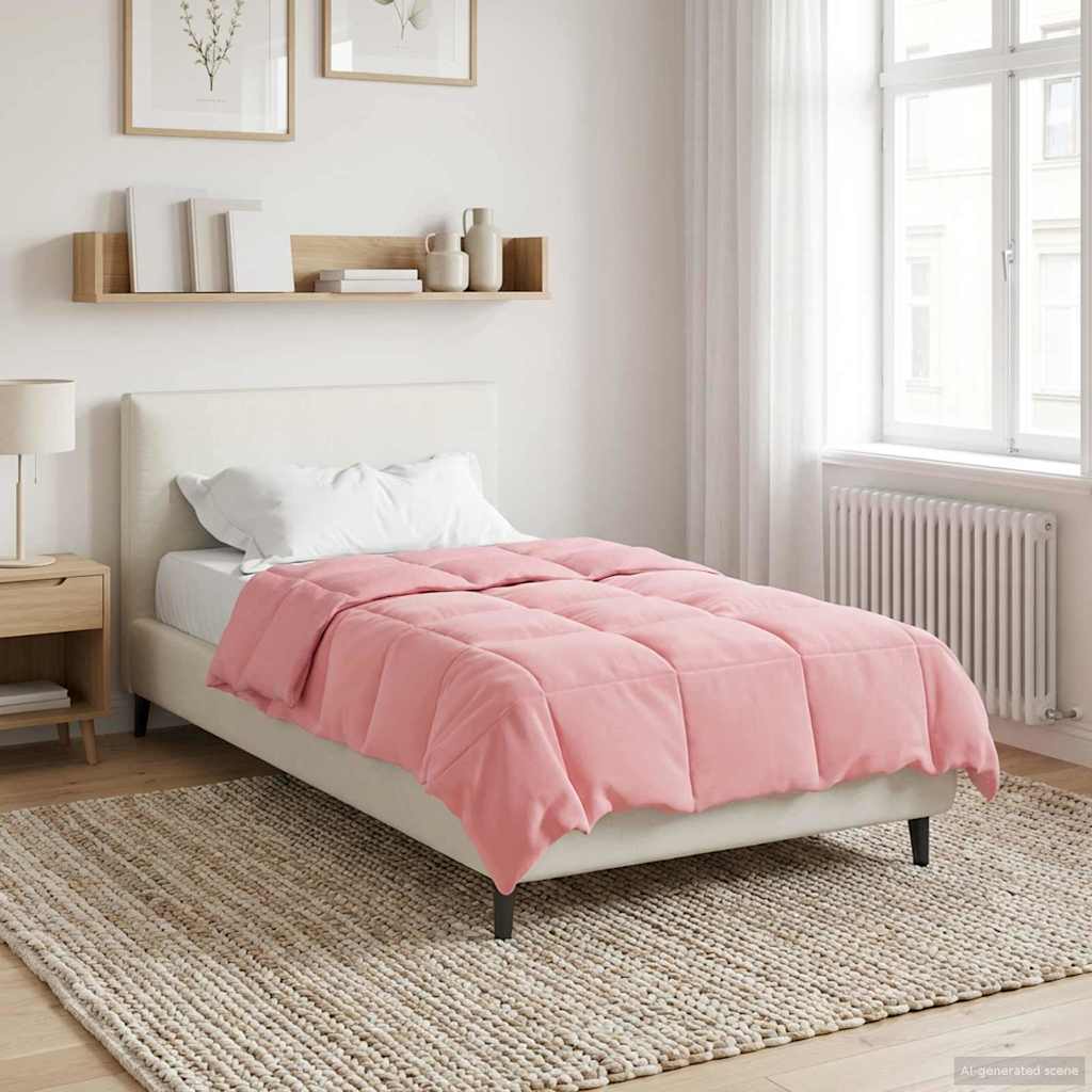 vidaXL Zomer Dekbed Gekwilt Lichtgrijs 200 x 200 cm Microfiber