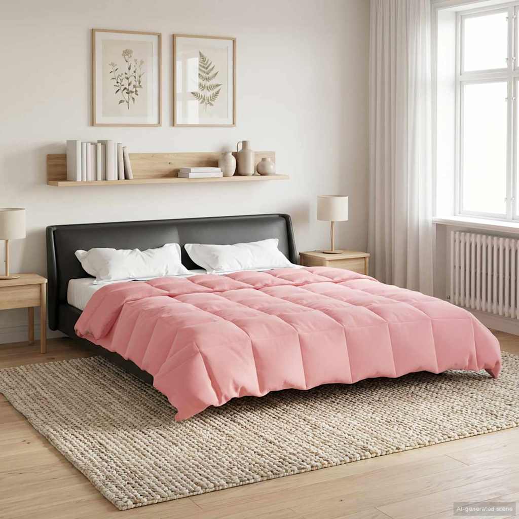vidaXL Zomer Dekbed Gekwilt Lichtgrijs 200 x 200 cm Microfiber