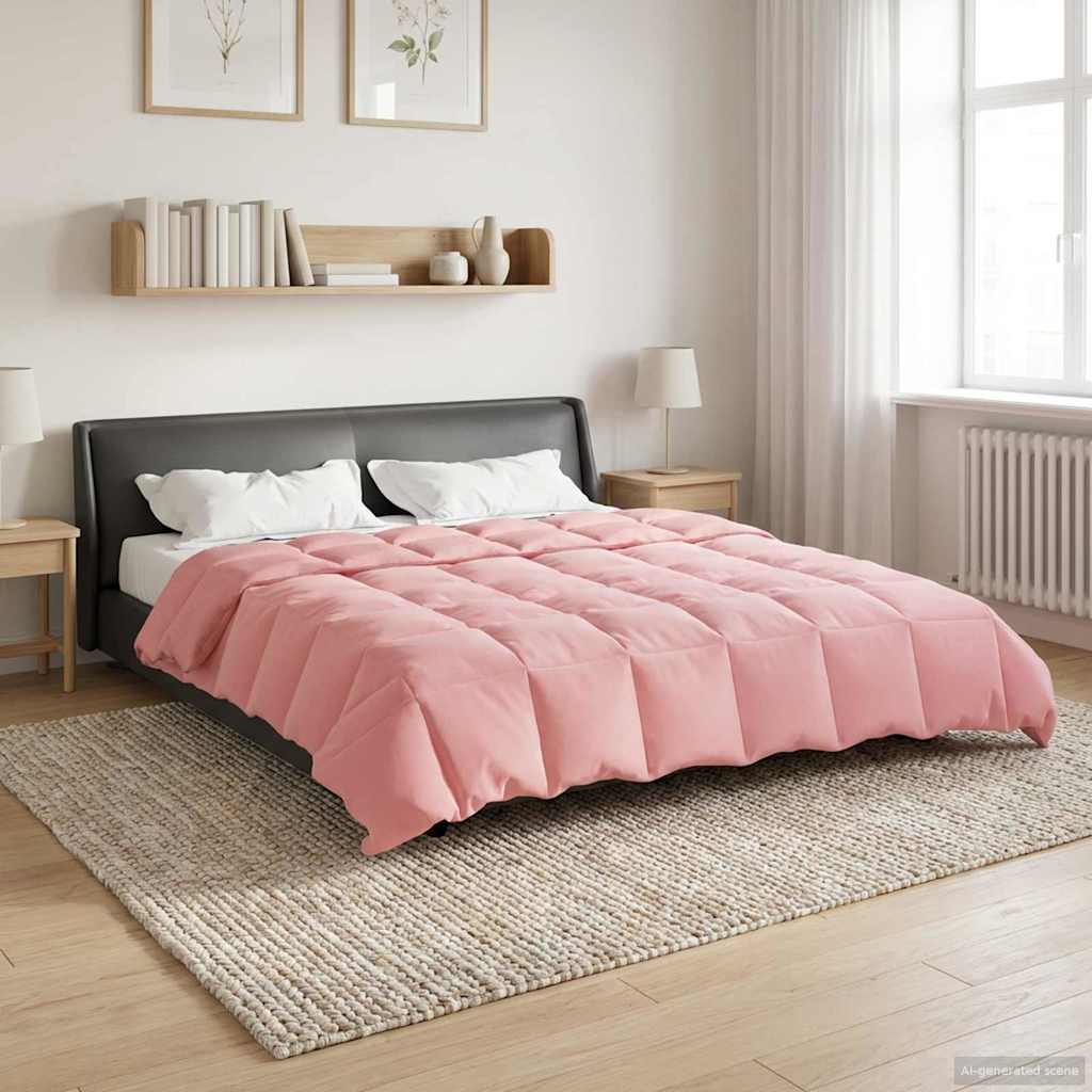 vidaXL Zomer Dekbed Gekwilt Lichtgrijs 200 x 200 cm Microfiber
