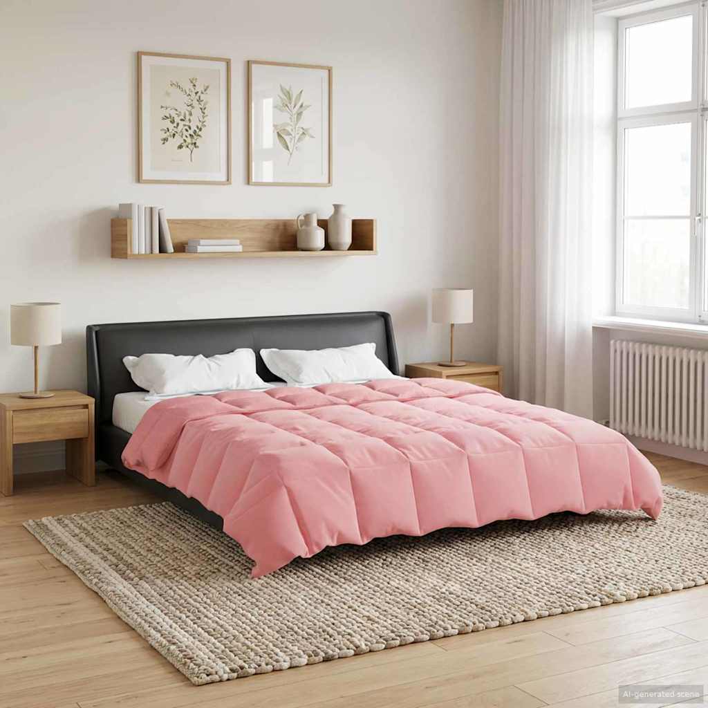 vidaXL Zomer Dekbed Gekwilt Lichtgrijs 200 x 200 cm Microfiber