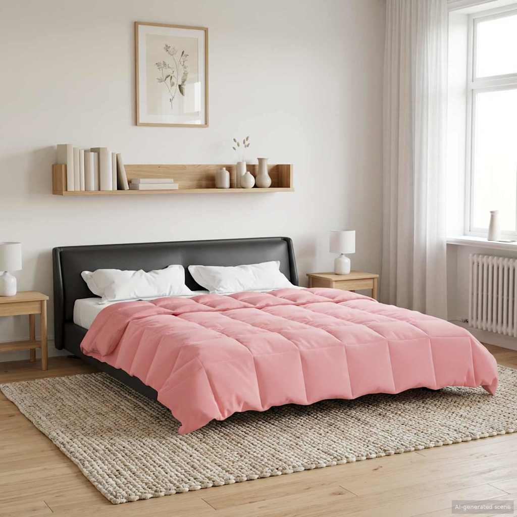 vidaXL Zomer Dekbed Gekwilt Lichtgrijs 200 x 200 cm Microfiber