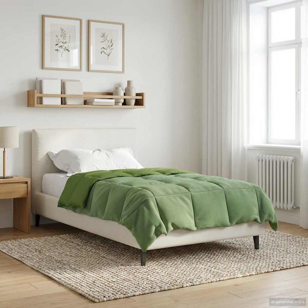 vidaXL Zomer Dekbed Gekwilt Lichtgrijs 200 x 200 cm Microfiber