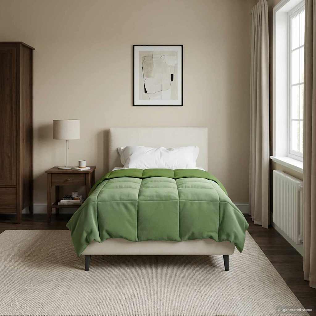 vidaXL Zomer Dekbed Gekwilt Lichtgrijs 200 x 200 cm Microfiber