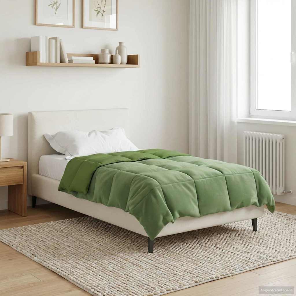 vidaXL Zomer Dekbed Gekwilt Lichtgrijs 200 x 200 cm Microfiber