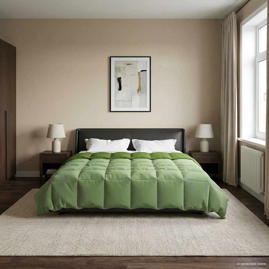 vidaXL Zomer Dekbed Gekwilt Lichtgrijs 200 x 200 cm Microfiber