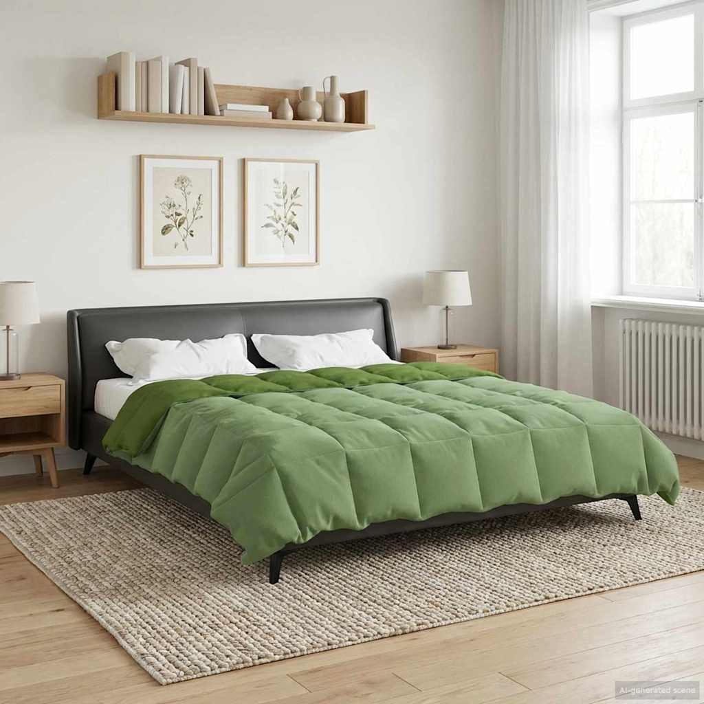 vidaXL Zomer Dekbed Gekwilt Lichtgrijs 200 x 200 cm Microfiber