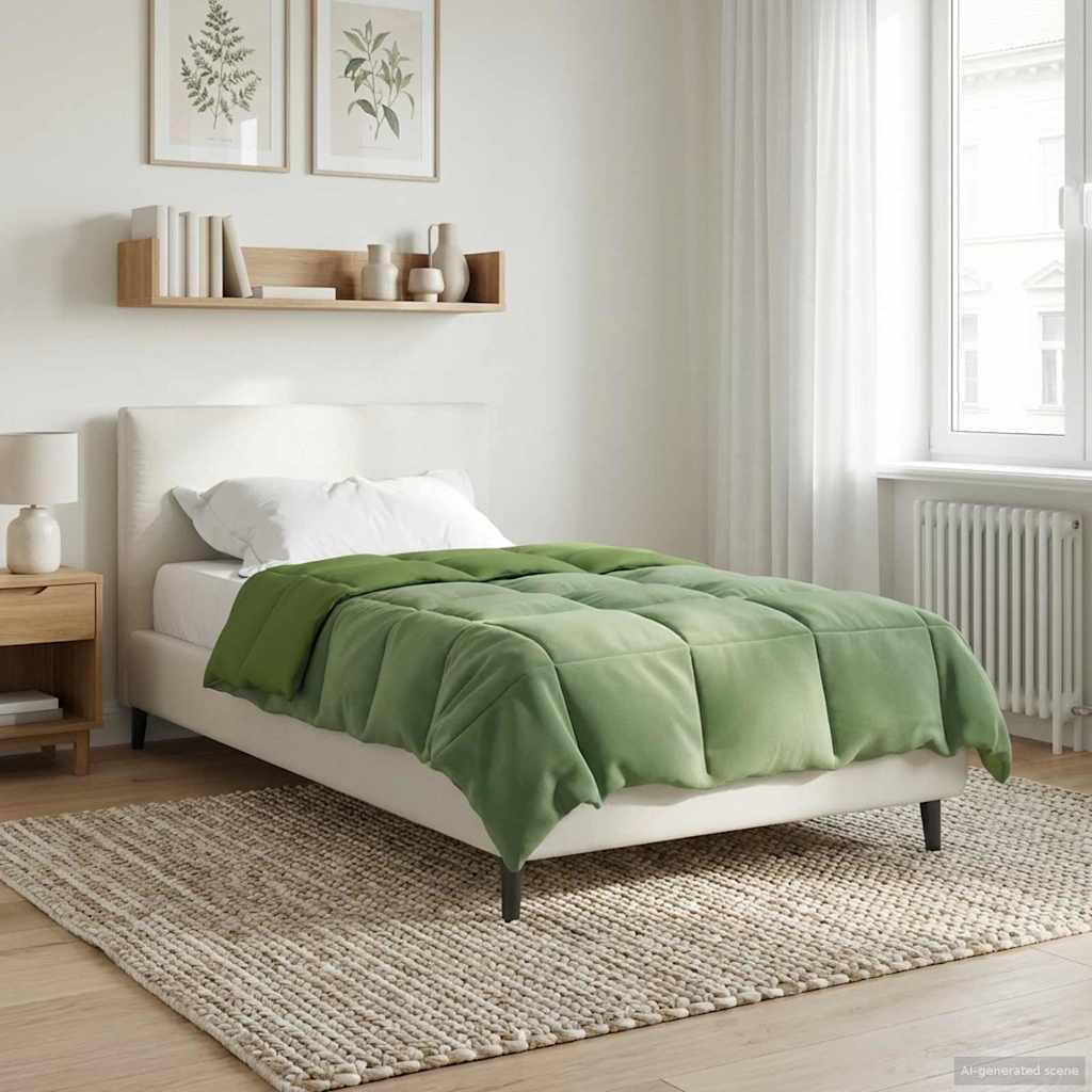 vidaXL Zomer Dekbed Gekwilt Lichtgrijs 200 x 200 cm Microfiber