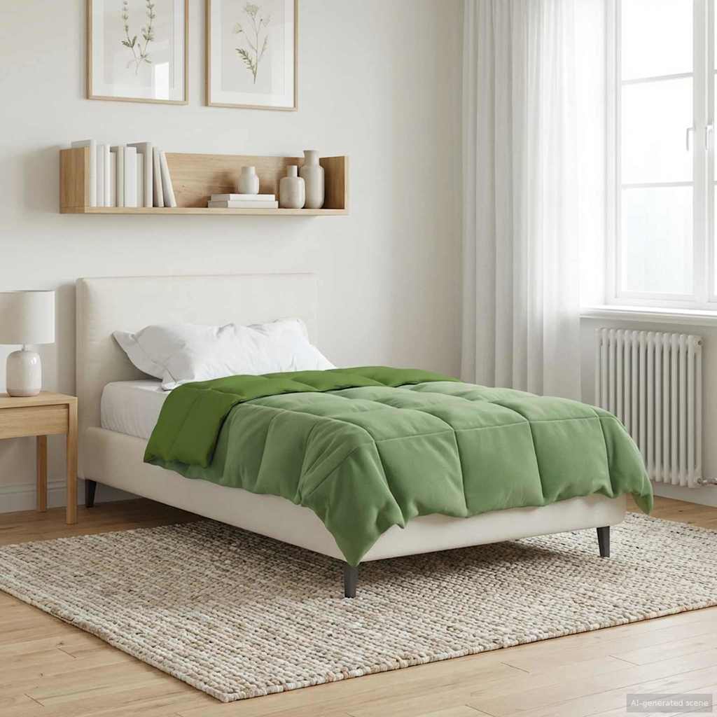 vidaXL Zomer Dekbed Gekwilt Lichtgrijs 200 x 200 cm Microfiber