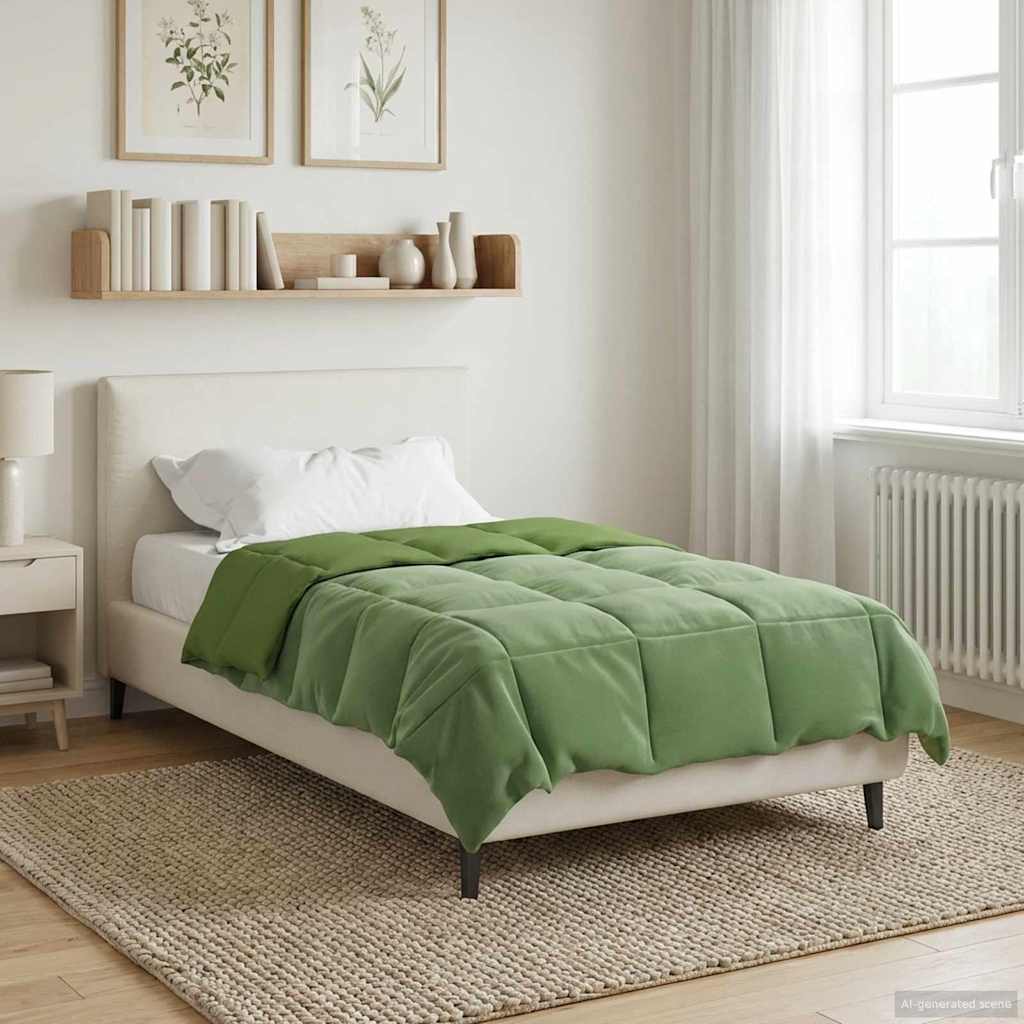 vidaXL Zomer Dekbed Gekwilt Lichtgrijs 200 x 200 cm Microfiber