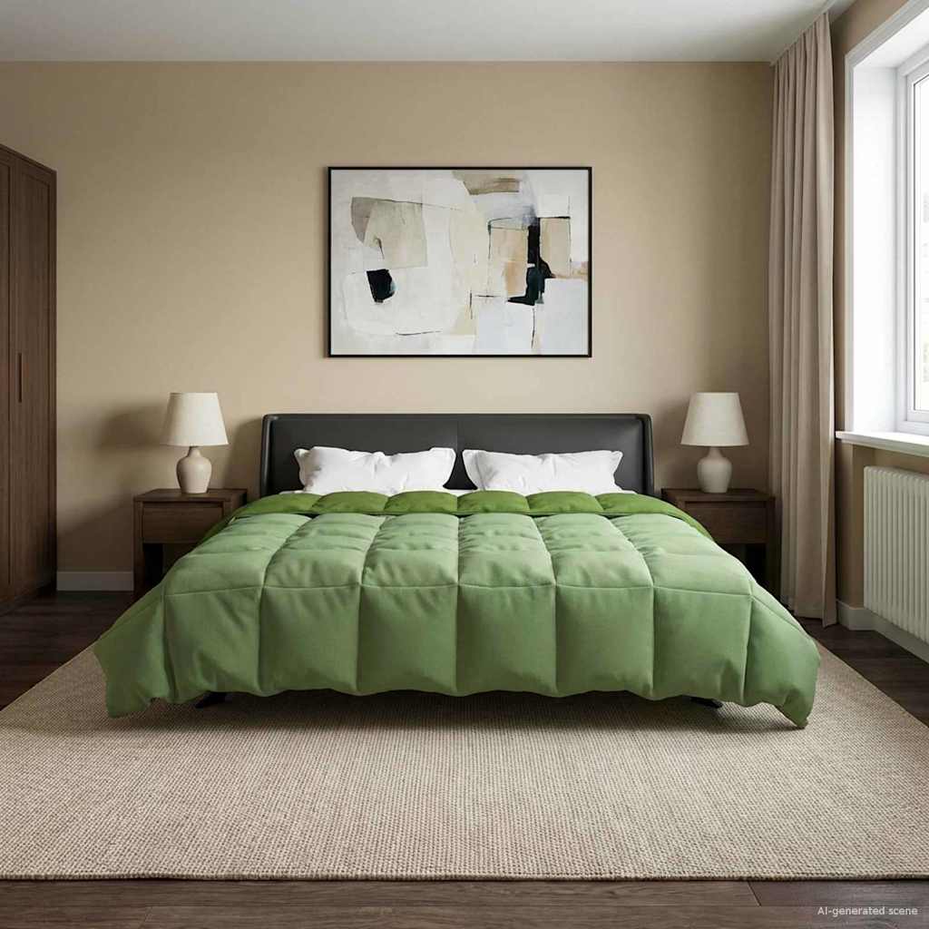 vidaXL Zomer Dekbed Gekwilt Lichtgrijs 200 x 200 cm Microfiber