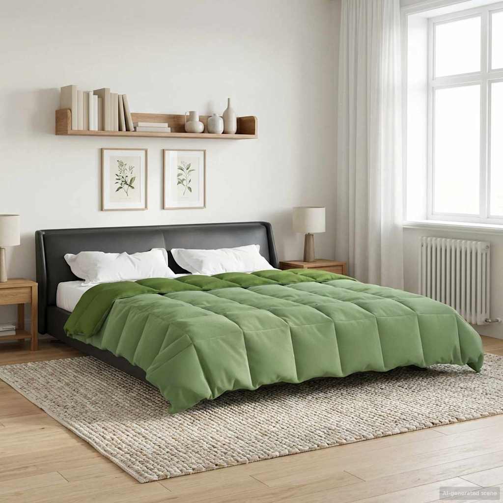 vidaXL Zomer Dekbed Gekwilt Lichtgrijs 200 x 200 cm Microfiber