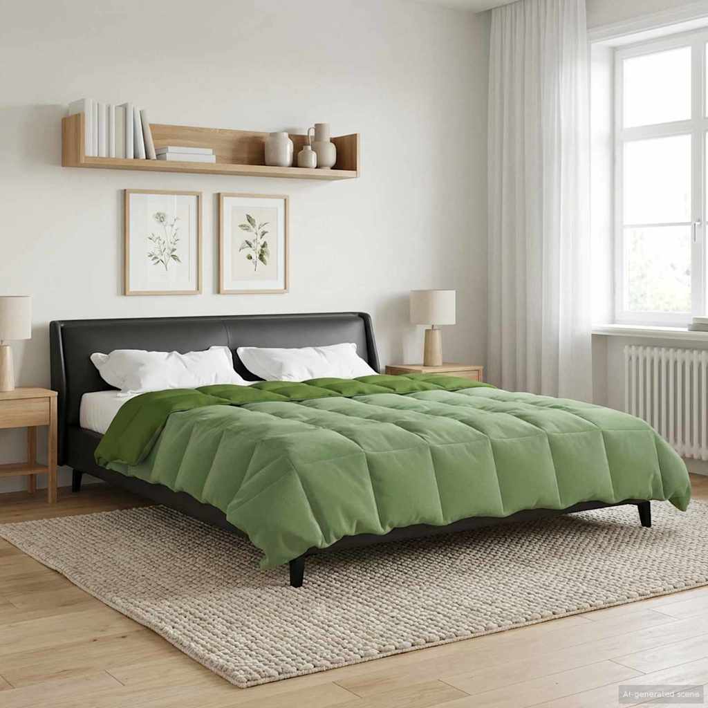 vidaXL Zomer Dekbed Gekwilt Lichtgrijs 200 x 200 cm Microfiber