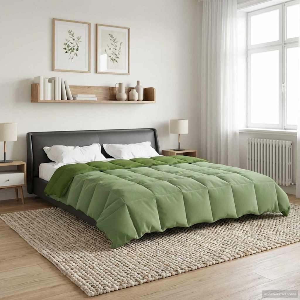 vidaXL Zomer Dekbed Gekwilt Lichtgrijs 200 x 200 cm Microfiber