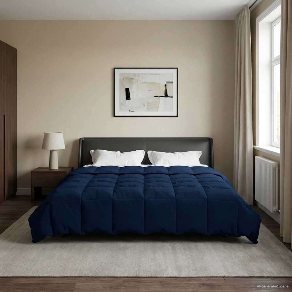 vidaXL Zomer Dekbed Gekwilt Lichtgrijs 200 x 200 cm Microfiber