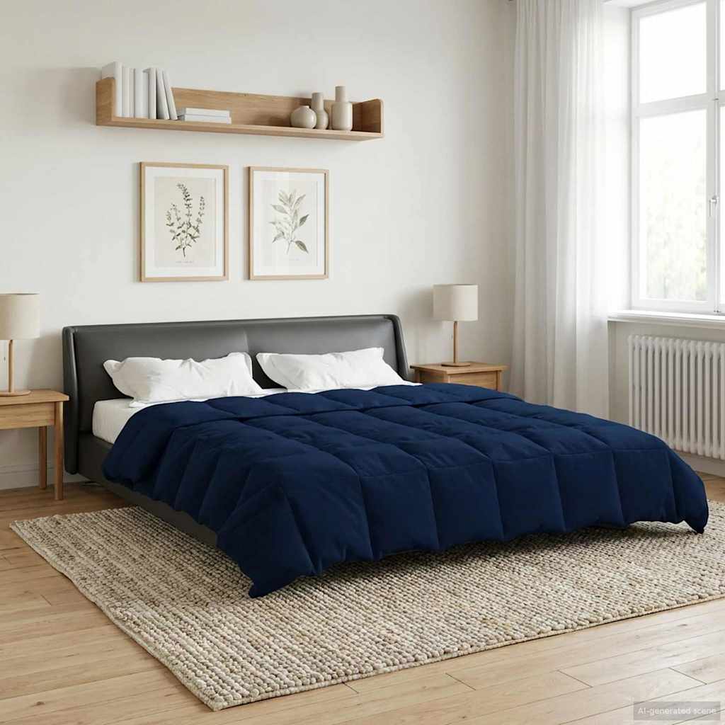 vidaXL Zomer Dekbed Gekwilt Lichtgrijs 200 x 200 cm Microfiber