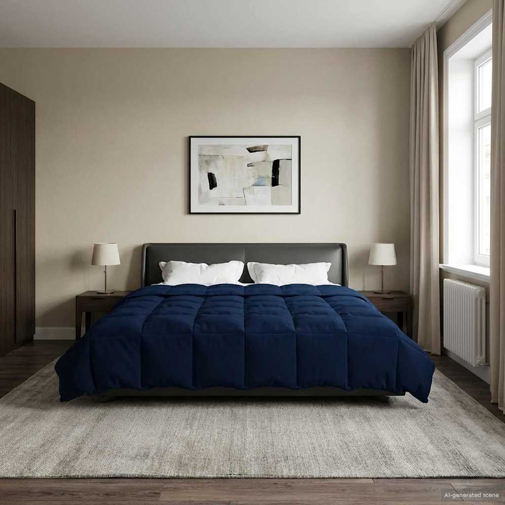 vidaXL Zomer Dekbed Gekwilt Lichtgrijs 200 x 200 cm Microfiber