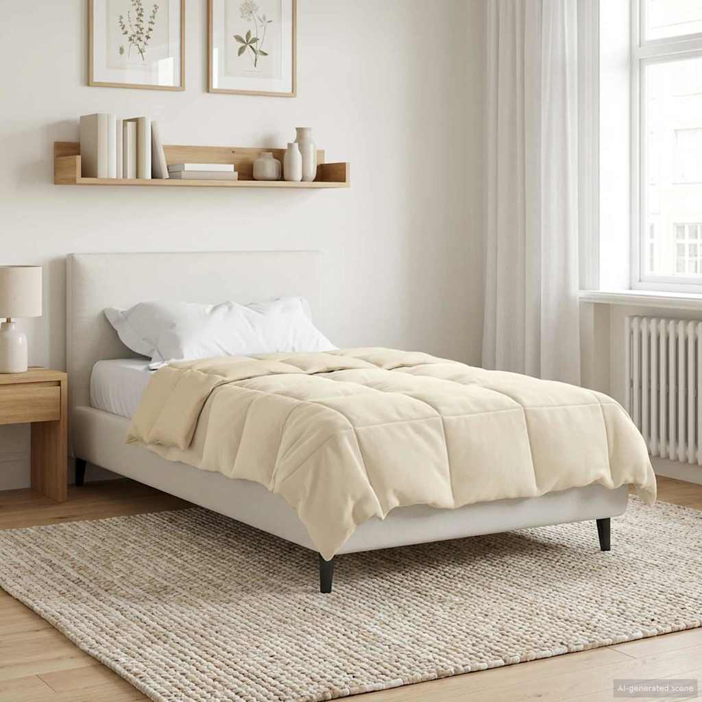 vidaXL Zomer Dekbed Gekwilt Lichtgrijs 200 x 200 cm Microfiber