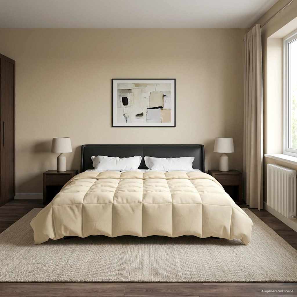 vidaXL Zomer Dekbed Gekwilt Lichtgrijs 200 x 200 cm Microfiber