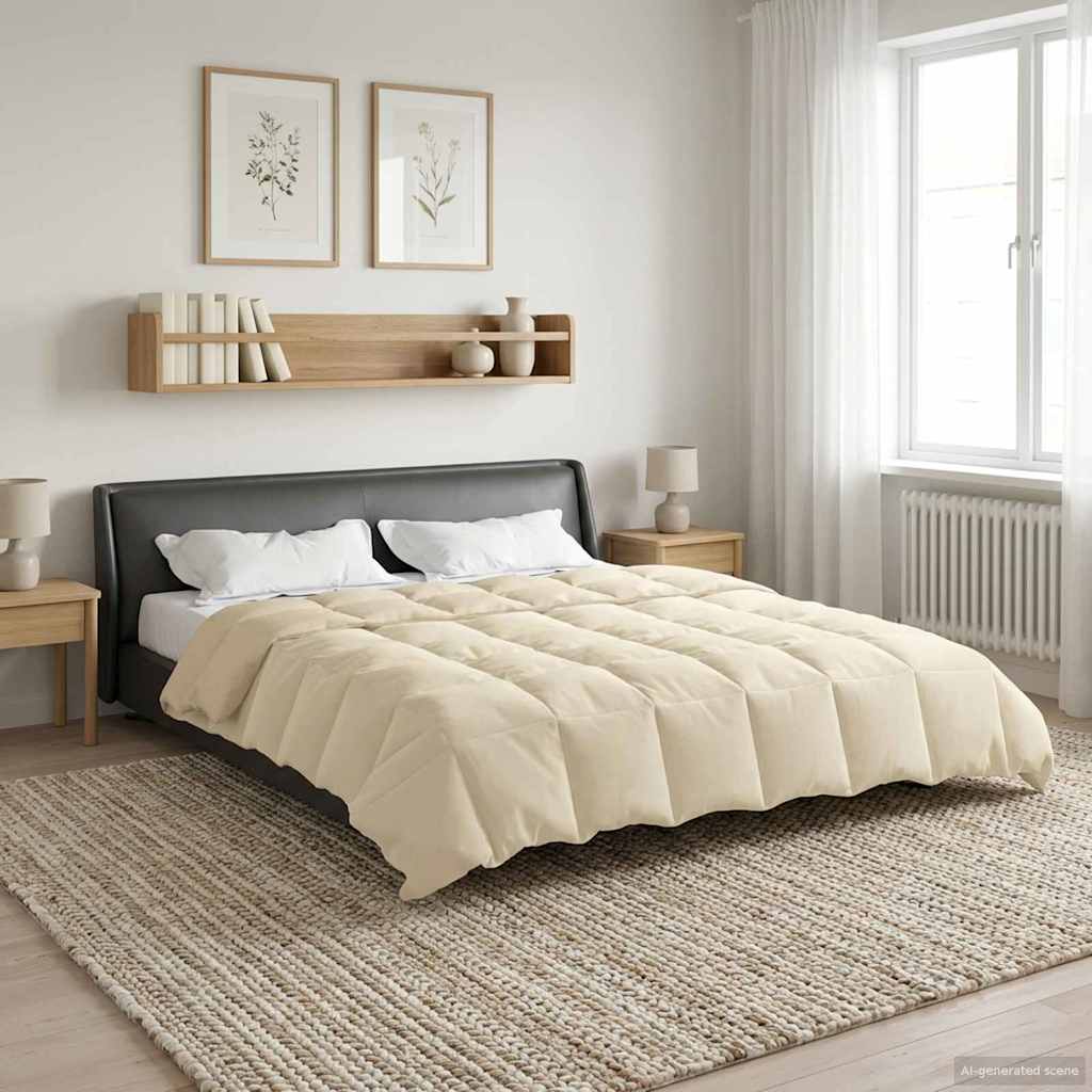 vidaXL Zomer Dekbed Gekwilt Lichtgrijs 200 x 200 cm Microfiber