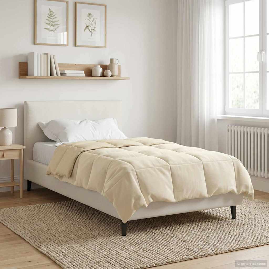 vidaXL Zomer Dekbed Gekwilt Lichtgrijs 200 x 200 cm Microfiber
